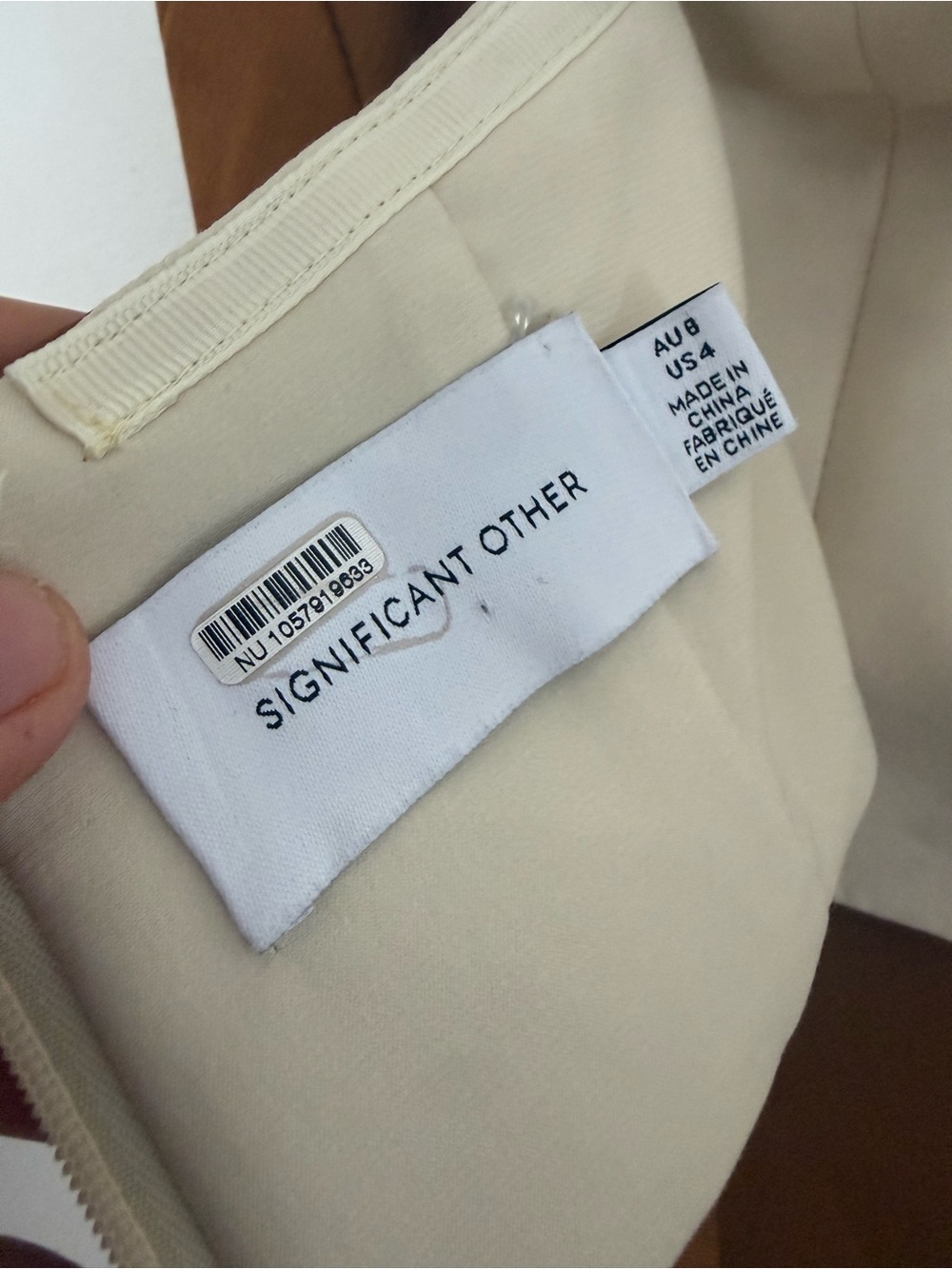 Significant Other Dress Ally Maxi Strapless Satin Colorblock Butter Yellow & Tan - Picture 5 of 7